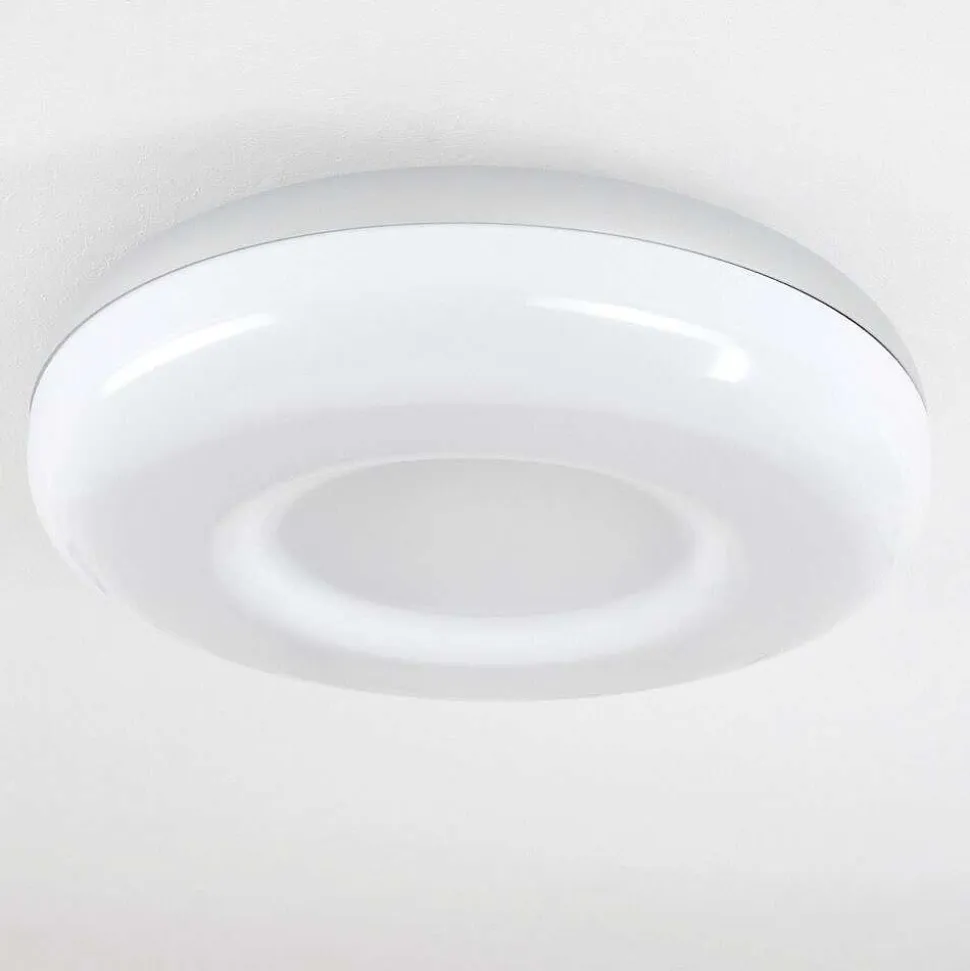 Plafonnier Idual Daphnis Led Argente, Blanc, 1 Lumiere, Telecommandes, Changeur De Couleurs