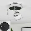 Plafonnier Idual Olivine Led Chrome, 1 Lumiere, Telecommandes, Changeur De Couleurs