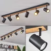 Plafonnier Javel Brun, Couleur Bois, Noir, 6 Lumieres