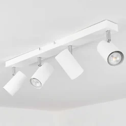 Plafonnier Javel Chrome, Blanc, 4 Lumieres