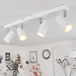 Plafonnier Javel Chrome, Blanc, 4 Lumieres