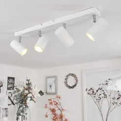 Plafonnier Javel Chrome, Blanc, 4 Lumieres