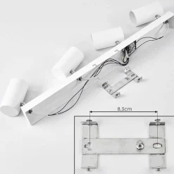 Plafonnier Javel Chrome, Blanc, 4 Lumieres