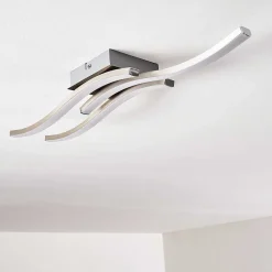 Plafonnier Letala Led Chrome, Nickel Mat, 3 Lumieres