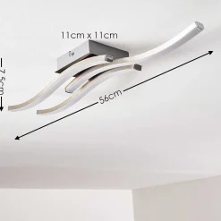 Plafonnier Letala Led Chrome, Nickel Mat, 3 Lumieres