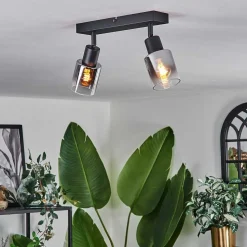 Plafonnier Leteque Noir, 2 Lumieres