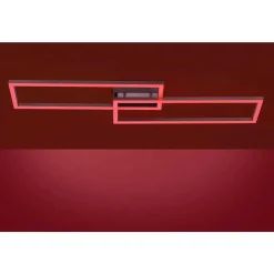 Plafonnier Leuchten Direkt Ls-Maxi Led Acier Inoxydable, 1 Lumiere, Telecommandes, Changeur De Couleurs
