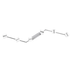 Plafonnier Leuchten-Direkt Sabi Led Nickel Mat, 6 Lumieres, Telecommandes, Changeur De Couleurs