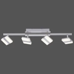 Plafonnier Leuchten-Direkt Lolasmart-Sabi Led Nickel Mat, 4 Lumieres, Telecommandes, Changeur De Couleurs