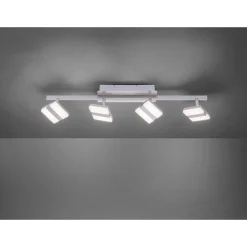 Plafonnier Leuchten-Direkt Lolasmart-Sabi Led Nickel Mat, 4 Lumieres, Telecommandes, Changeur De Couleurs