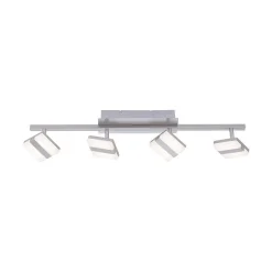 Plafonnier Leuchten-Direkt Lolasmart-Sabi Led Nickel Mat, 4 Lumieres, Telecommandes, Changeur De Couleurs