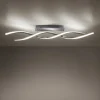 Plafonnier Leuchten-Direkt Lolasmart-Swing Led Acier Brosse, 2 Lumieres, Telecommandes, Changeur De Couleurs