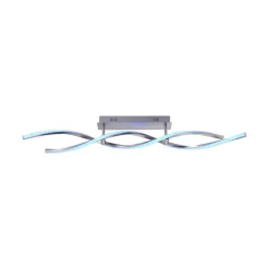 Plafonnier Leuchten-Direkt Lolasmart-Swing Led Acier Brosse, 2 Lumieres, Telecommandes, Changeur De Couleurs