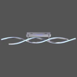 Plafonnier Leuchten-Direkt Lolasmart-Swing Led Acier Brosse, 2 Lumieres, Telecommandes, Changeur De Couleurs
