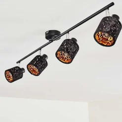 Plafonnier Liared Noir, 4 Lumieres