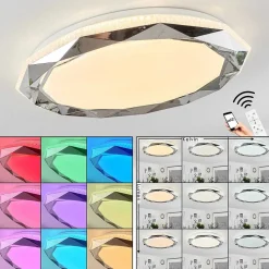 Plafonnier Lisei Led Blanc, 1 Lumiere, Telecommandes, Changeur De Couleurs