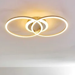 Plafonnier Lithgow Led Argente, 1 Lumiere