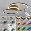 Plafonnier Lithgow Led Noir, 2 Lumieres, Telecommandes, Changeur De Couleurs