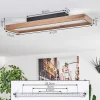 Plafonnier Longvic Led Brun, Couleur Bois, Noir, 1 Lumiere