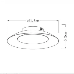 Plafonnier Lucide Foskal Led Argente, 1 Lumiere
