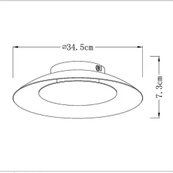 Plafonnier Lucide Foskal Led Argente, 1 Lumiere