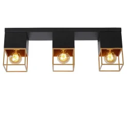 Plafonnier Lucide Rixt Noir, 3 Lumieres