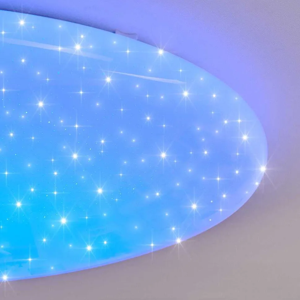 Plafonnier Mixta Led Blanc, 1 Lumiere, Telecommandes, Changeur De Couleurs