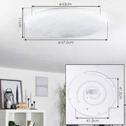 Plafonnier Mixta Led Blanc, 1 Lumiere, Telecommandes, Changeur De Couleurs
