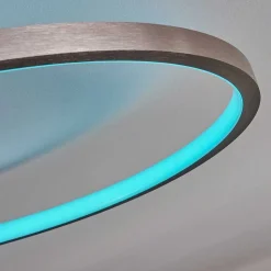 Plafonnier Moemoto Led Nickel Mat, 1 Lumiere, Telecommandes