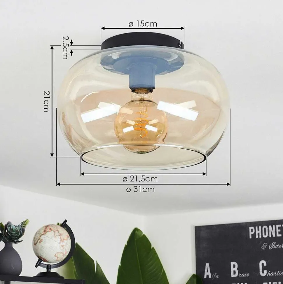 Plafonnier Molloy Ambre, 1 Lumiere