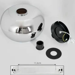 Plafonnier Molloy Chrome, Fume, 1 Lumiere