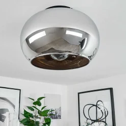 Plafonnier Molloy Chrome, Fume, 1 Lumiere