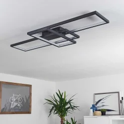 Plafonnier Momahaki Led Anthracite, 1 Lumiere, Telecommandes