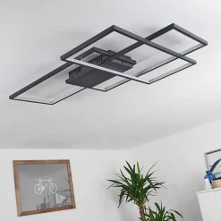 Plafonnier Momahaki Led Anthracite, 1 Lumiere, Telecommandes