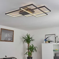 Plafonnier Momahaki Led Anthracite, 1 Lumiere, Telecommandes