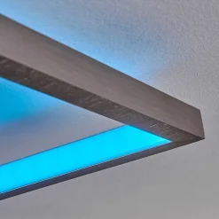 Plafonnier Momahaki Led Nickel Mat, 1 Lumiere, Telecommandes