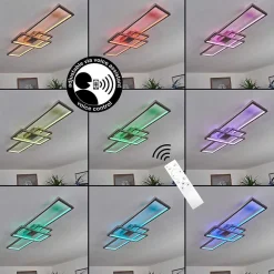 Plafonnier Momahaki Led Nickel Mat, 1 Lumiere, Telecommandes
