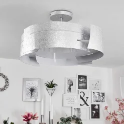 Plafonnier Novara Argente, 3 Lumieres