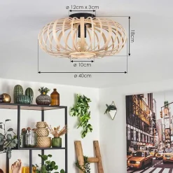 Plafonnier Oravi Bois Clair, 1 Lumiere