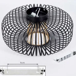 Plafonnier Oravi Noir Dore, 1 Lumiere