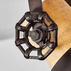 Plafonnier Orny Anthracite, Bois Clair, 2 Lumieres