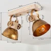 Plafonnier Orny Bronze, Bois Clair, 2 Lumieres