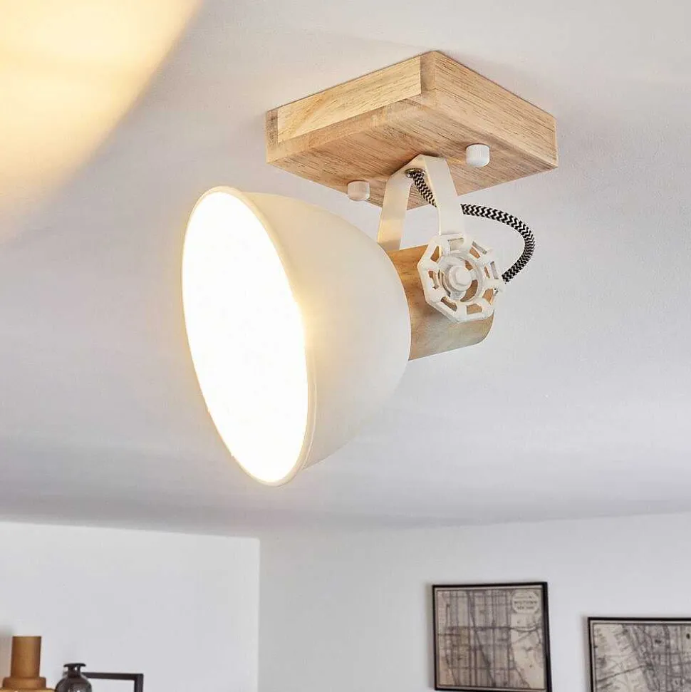 Plafonnier Orny Brun, Blanc, 1 Lumiere