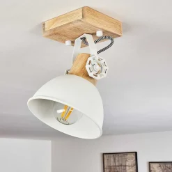 Plafonnier Orny Brun, Blanc, 1 Lumiere
