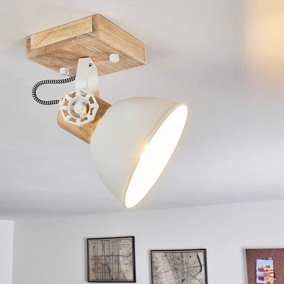 Plafonnier Orny Brun, Blanc, 1 Lumiere