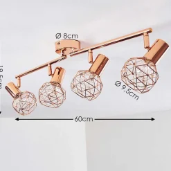 Plafonnier Palmira Cuivre, 4 Lumieres