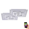 Plafonnier Paul Neuhaus Q-Linea Led Nickel Mat, 8 Lumieres, Telecommandes