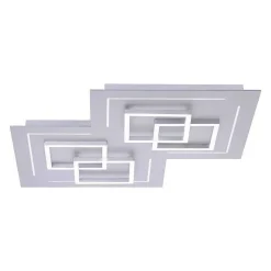 Plafonnier Paul Neuhaus Q-Linea Led Nickel Mat, 8 Lumieres, Telecommandes