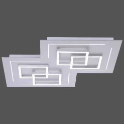 Plafonnier Paul Neuhaus Q-Linea Led Nickel Mat, 8 Lumieres, Telecommandes