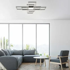 Plafonnier Paul Neuhaus Q-Asmin Led Noir, 2 Lumieres, Telecommandes